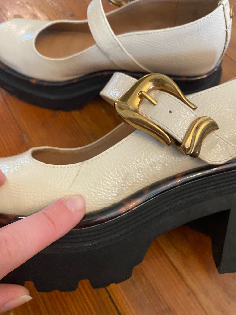 Circus NY by Sam Edelman Nellie Mary Jane Platform Loafer Vanilla Bean Size 8 - Picture 12 of 12
